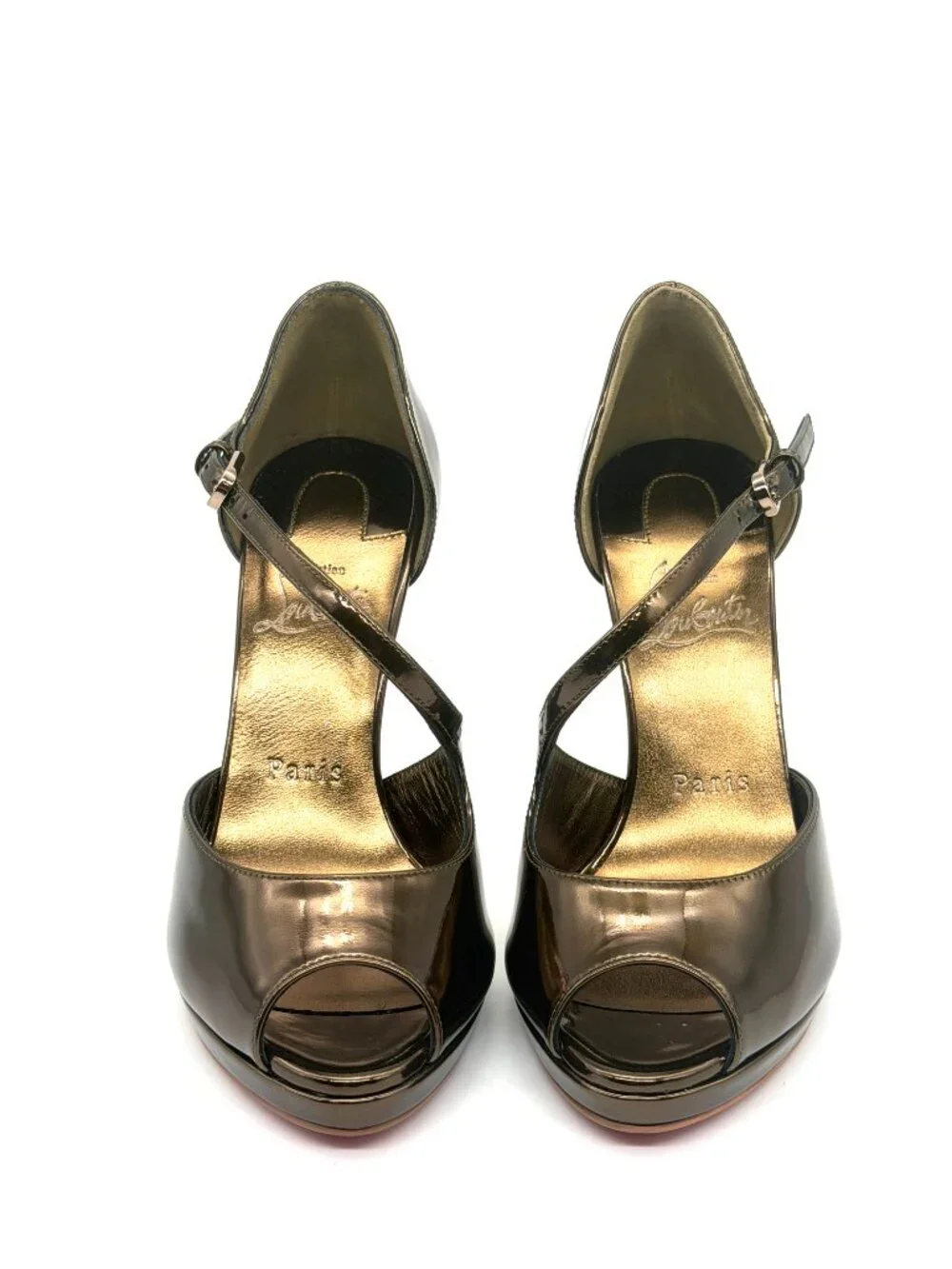 Christian Louboutin MISS ZIGOURATA ALTA.120 Cross Strap Pumps Heels Sandal